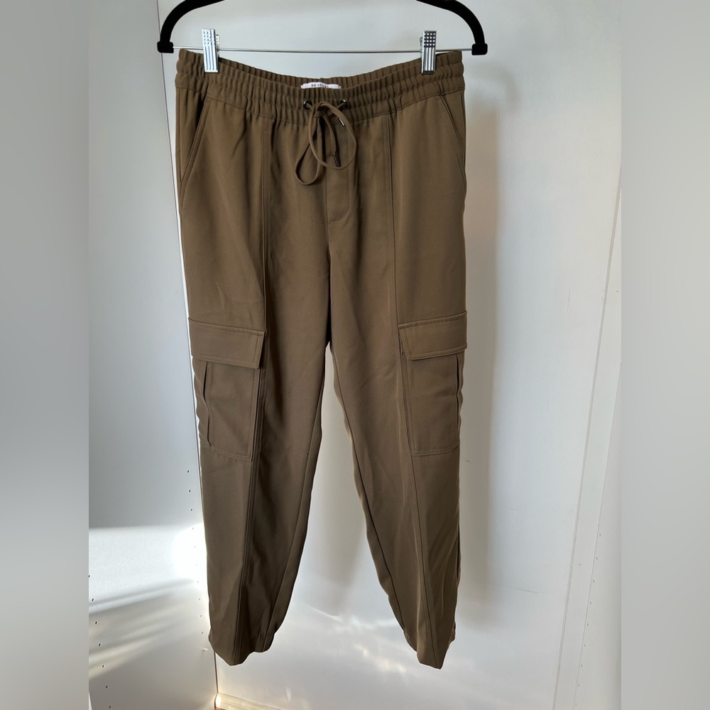 BR Sport Tie Waist Olive Green Cargo Pants Small